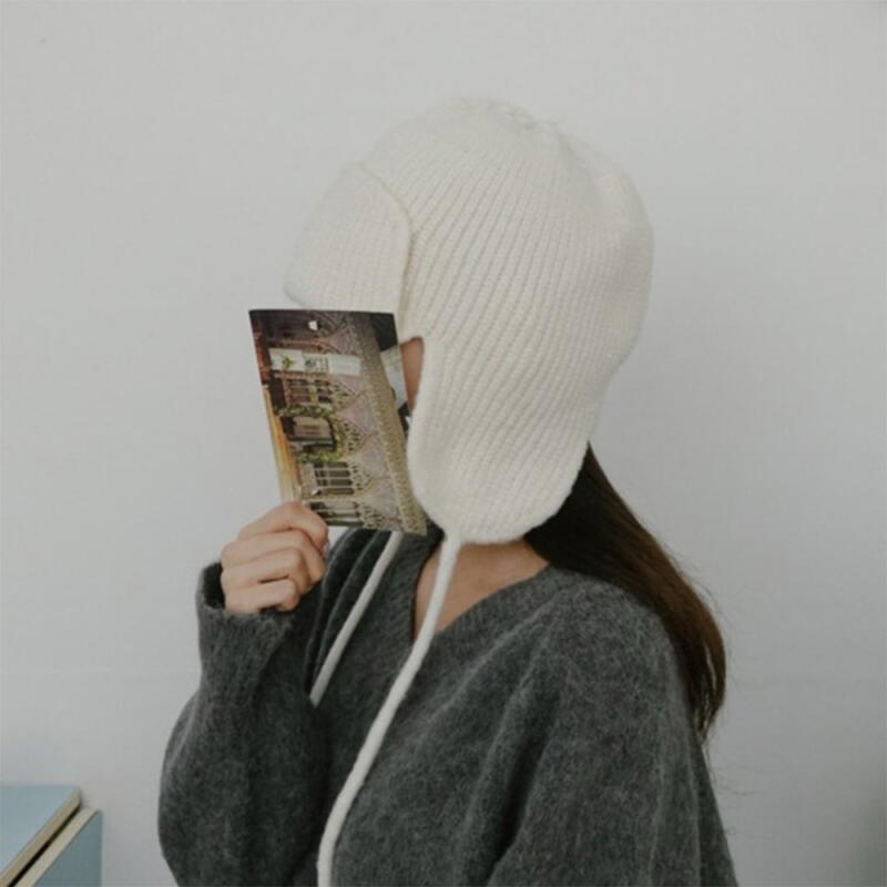 Women's Goggle Sweater Earflap Hat