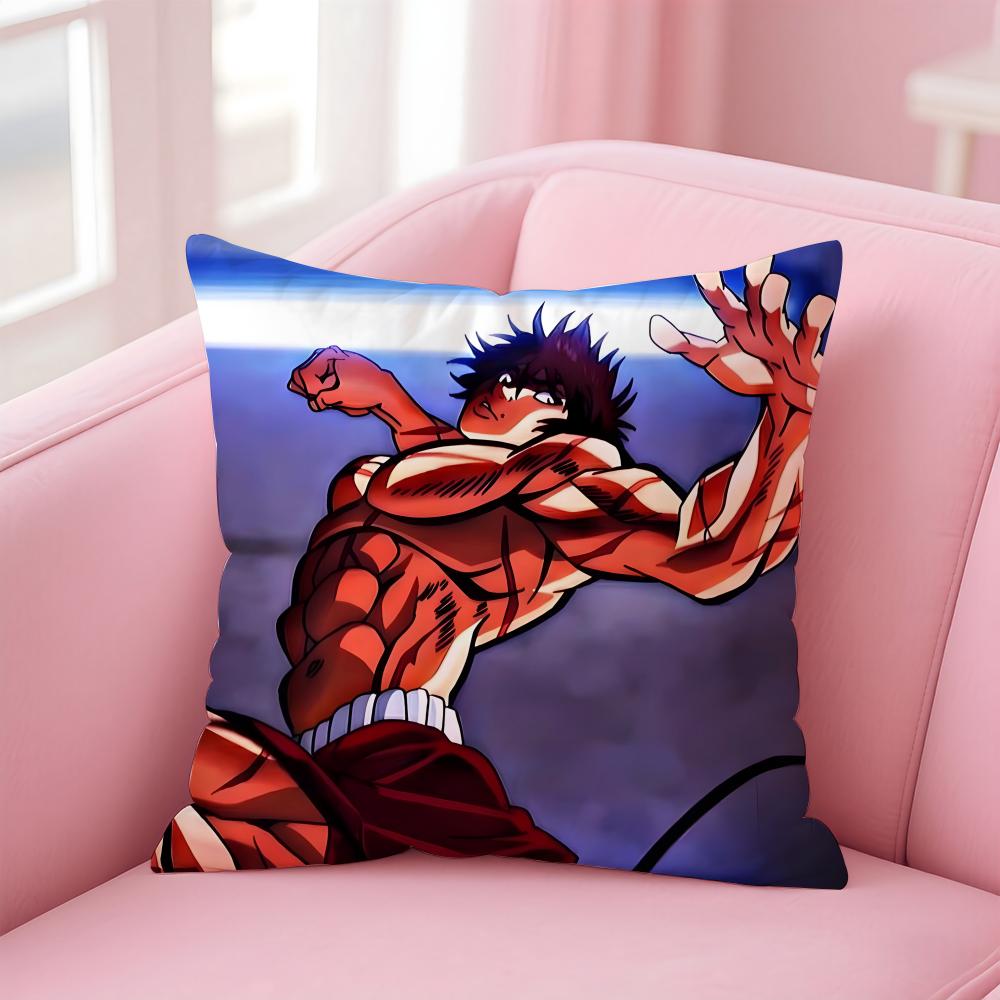 Baki the Grappler Cushion Cover Comfortable Reversible Pillow Cover Ideal for Car Sofa Bedroom & Beyond
