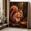 Stretched Frame Pearl Art Kit Cute Squirrel Pattern DIY Sparkling Bead Canvas Relaxing Hobby Gift for Craft Lovers Exquisite Home Wall Decoration
