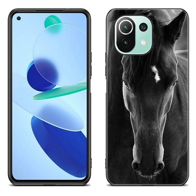Horses Running Phone Case For Xiaomi Mi 11 Lite NE 11i 10T 11T Pro A2 A3 Lite POCO F3 M3 M4 C31 X3 Pro NFC GT Black Soft Cover