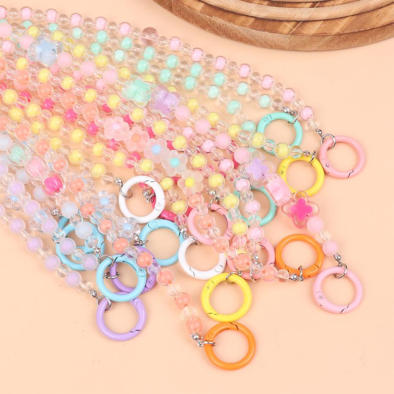 1.2M Crossbody Long Colorful  Beaded Mobile Phone Hanging Chain Mobile Phone Case Lanyard Travel Climbing Rope For Phone