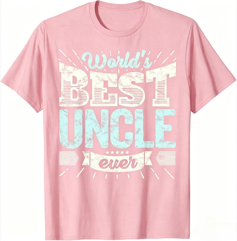 Worlds Best Uncle Ever Vintage Distressed Retro Graphic T Shirt Best Uncle Gift Unisex Casual Cotton Short Sleeve Tee