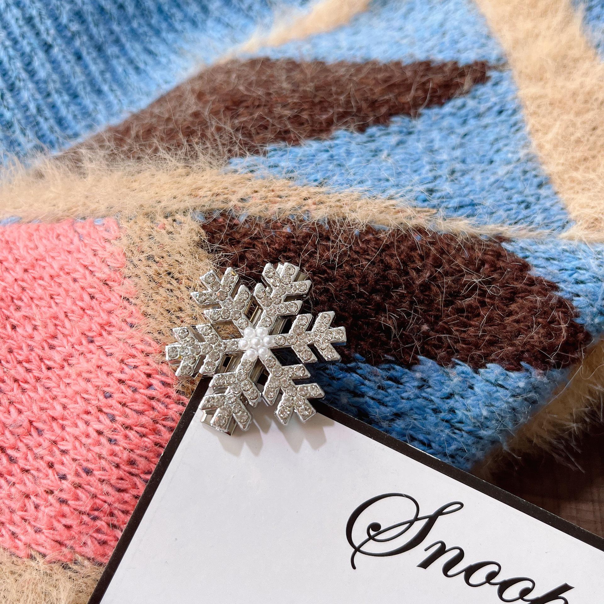 

Заколка-клипса для волос «Снежинка со стразами»: Милый, Универсальный Корейский Стиль для Рождественских Хвостов, Боковых Заколок и Многого Другого