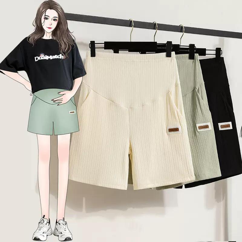 Women's Maternity Shorts: Summer Loose Casual Five-Point Pants with Tummy Support for Petite and Pregnant Women