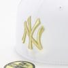 New Era MLB New York Yankees Cap 7 59Fifty MLB New York Yankees WHT MT GLD 23J White/Gold 3/4
