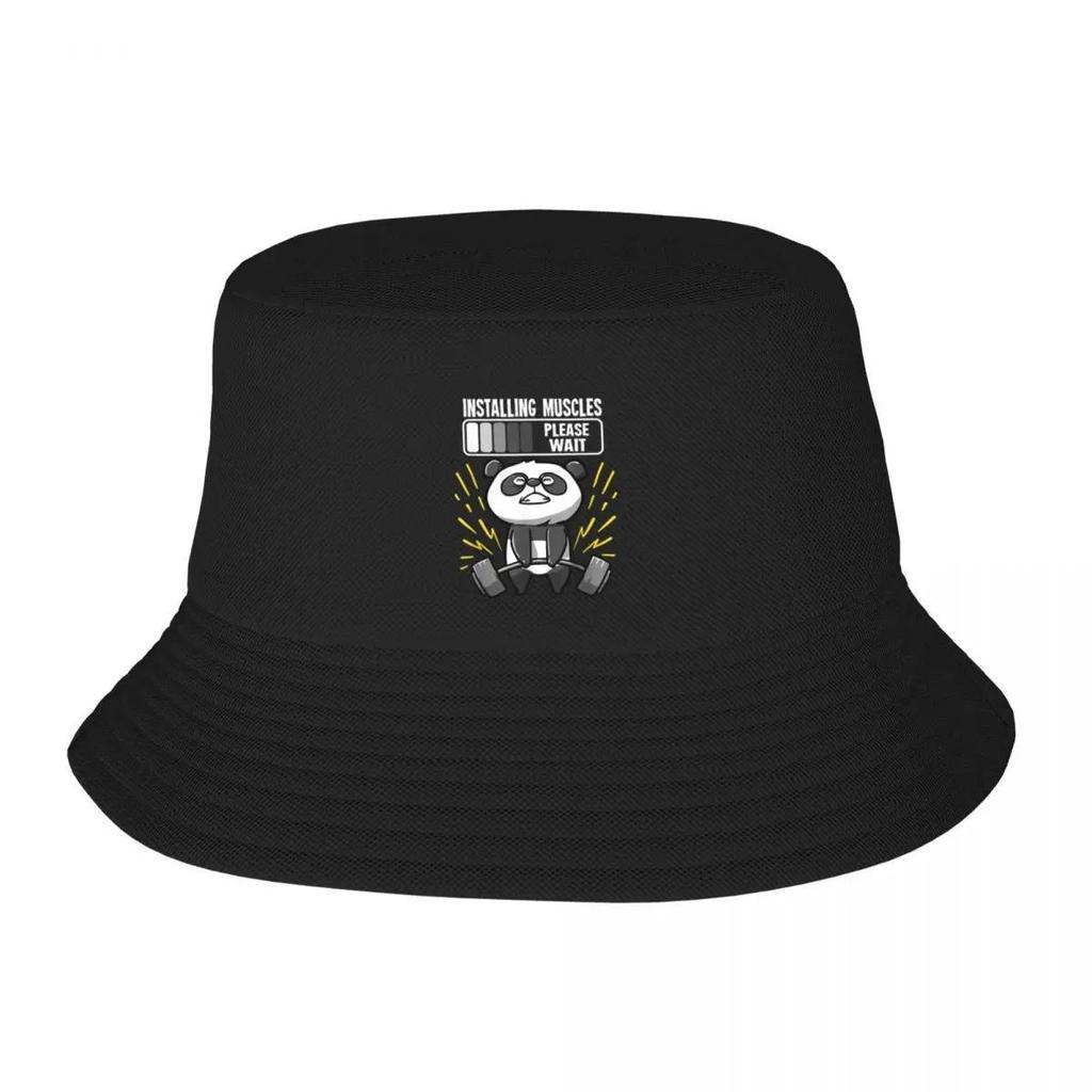 Installing Muscles Please Wait Bucket Hat Hood Rugby Unisex Luxury Brand Womens