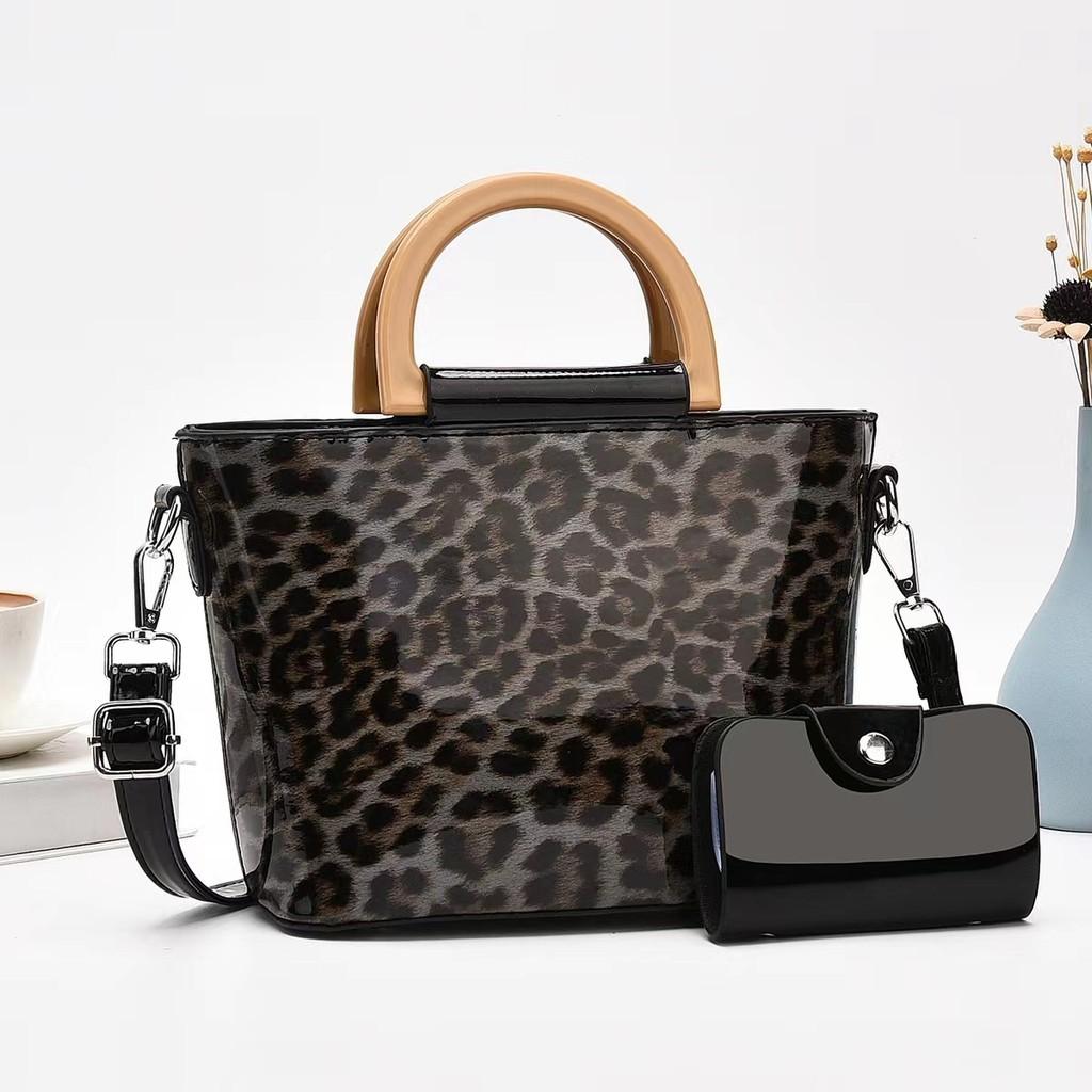 Trendy Animal Print Mother And Child Bag Set Featuring Spacious Design And Elegant Style