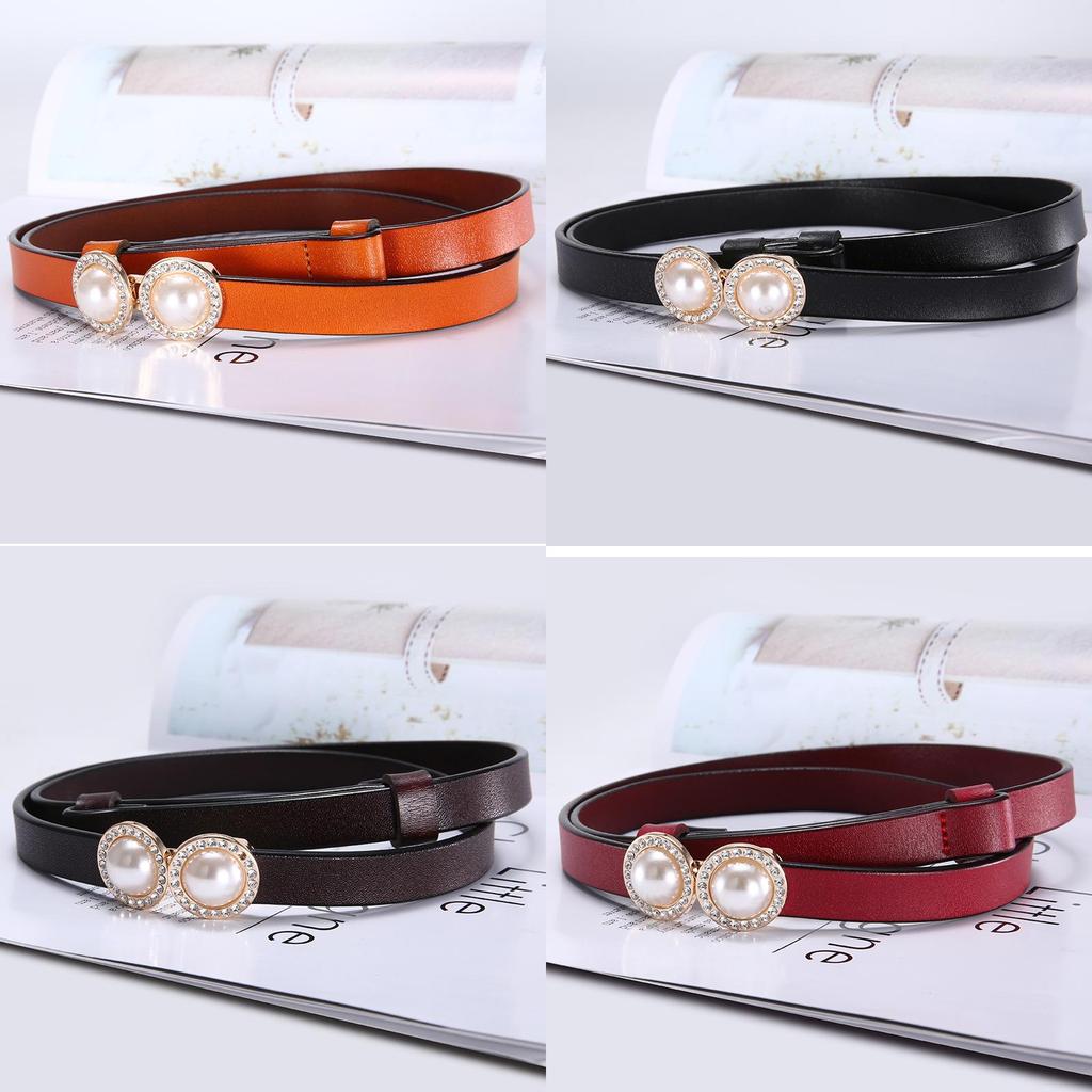 Product Category Womens Genuine Leather Belt With Pearl Decor For Casual Fashion And Elegant Styling