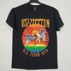 LED ZEPPELIN U.S. Tour 1975 L LARGE Official T-Shirt Black Mens Band Logo Unisex T-Shirt