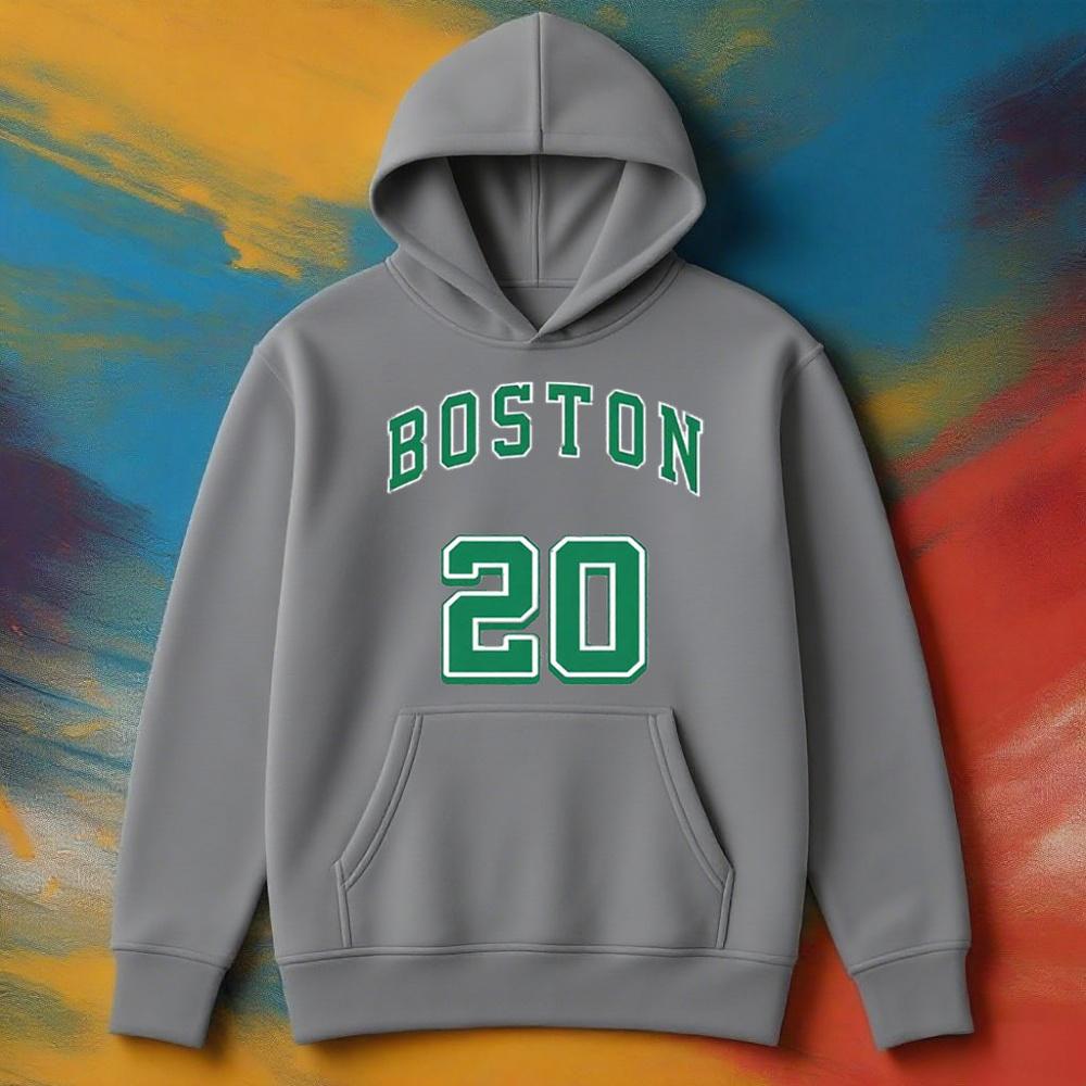 Lässiger Boston No20 Bedruckter Warmer Hoodie für Männer und Frauen Streetwear Herbst/Winter Bequemer Hoodie, Farbverblassungsbeständig, Alltagskleidung