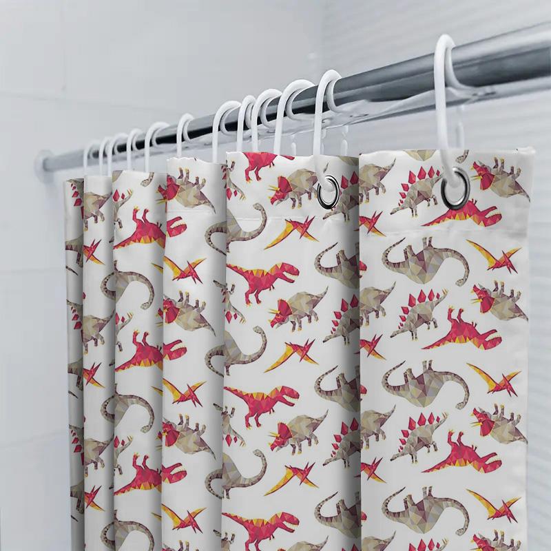 Bathroom Shower Curtain Dinosaur Pattern Tropical Rainforest Jungle Animal Nature Decor Waterproof Fabric Home Decor