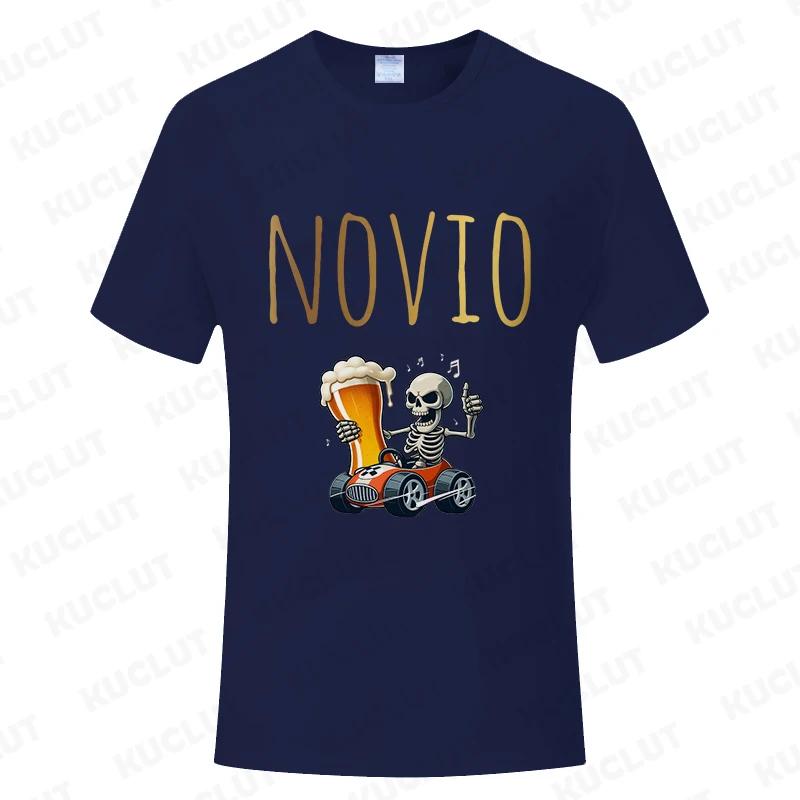 

Spanish Men s Bachelor Party T-shirt Evg Team Groom Best Man Tops Single Farewell Party Tshirt Wedding Beer Skeleton Tees Shirt S