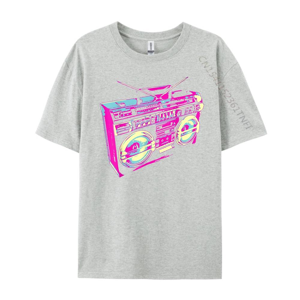 Cool Cassette Boom Stereo Music Player Box Design Funny Shirts Shirts Harajuku Comfortable TShirt Casual