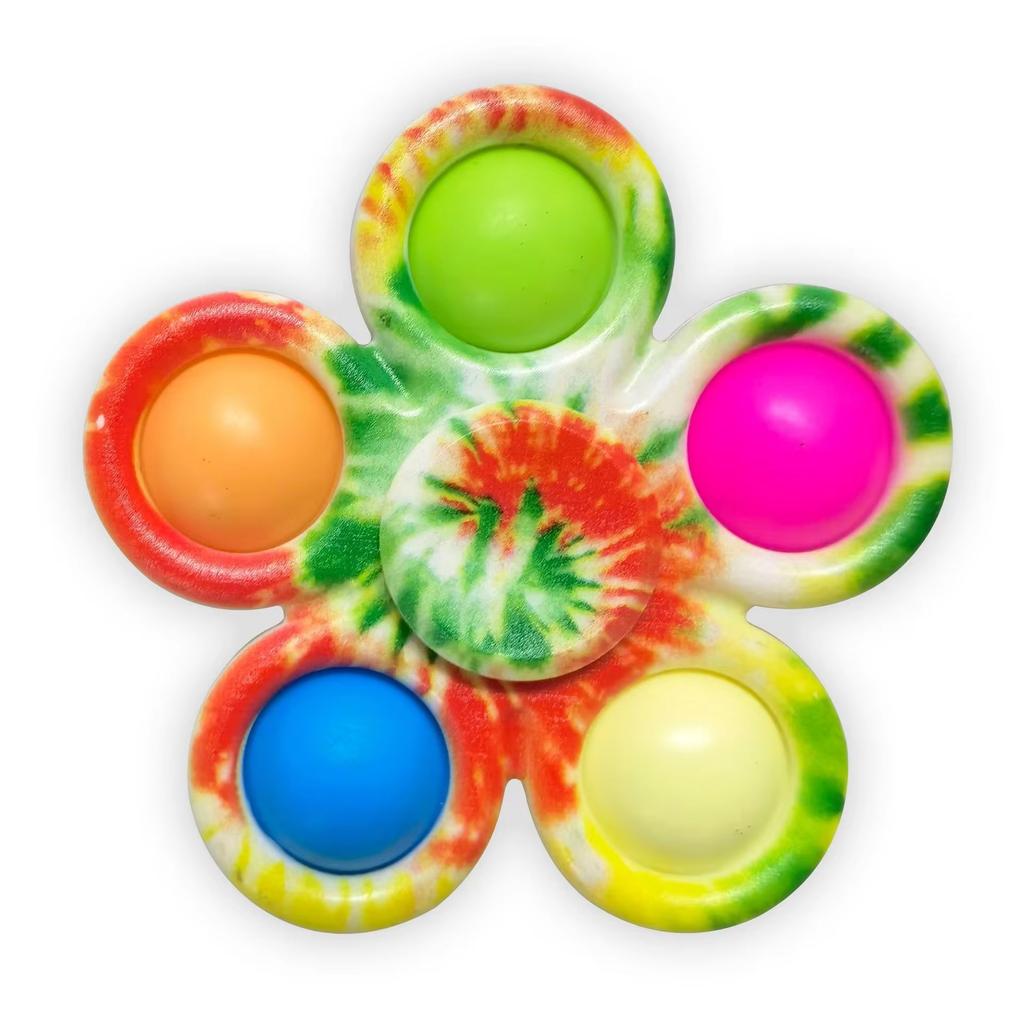 Non-Toxic Fidget Spinner Sensory Pops Finger Toys Tie Dye Simple Push Bubble Hand Spinner For Adhd Autism Anxiety Stress Relief Gifs