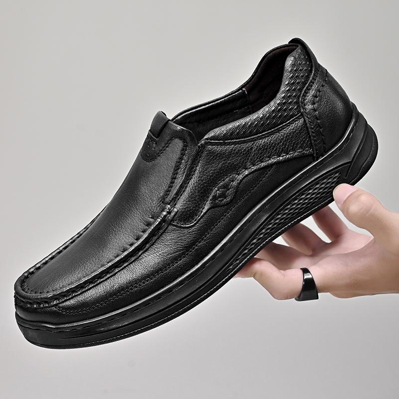 Men Genuine Leather Casual Shoes Slip On Spring Soft Bottom Wear-Resisting Loafers Designer Sole Driving Flats Men Moocasins