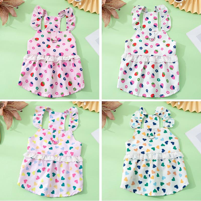 Pet Summer Puppy Dog Cat Cute Fresh Floral Dress Comfortable Pet Skirt