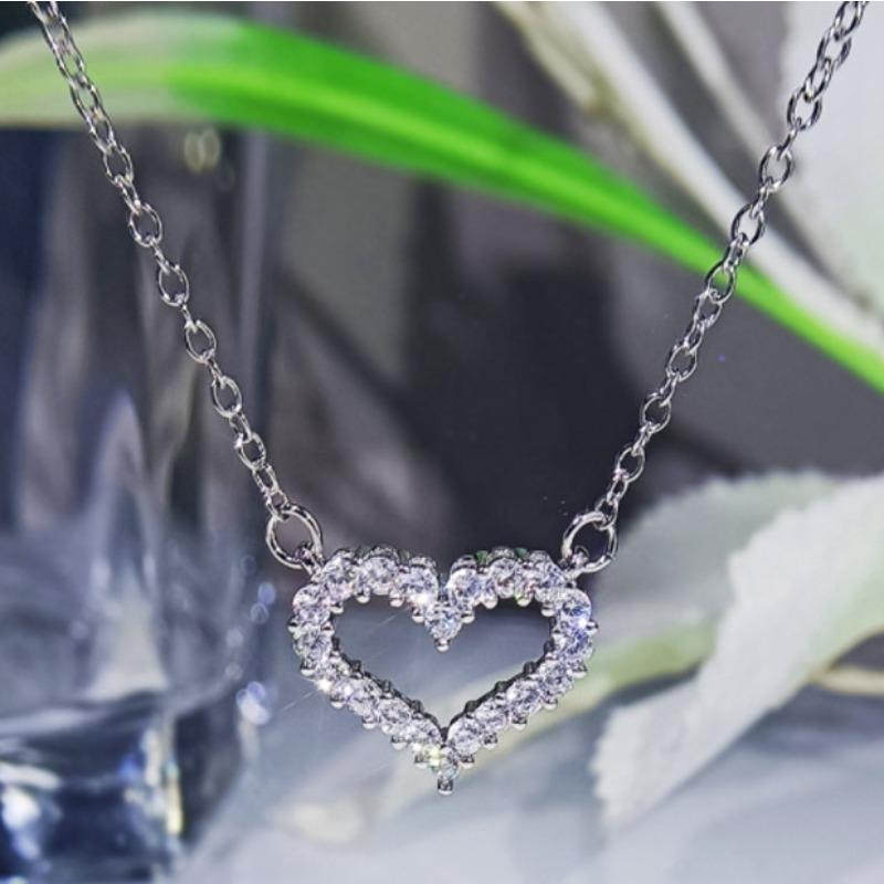 

Классический комплект свадебных украшений из циркония в форме сердца, серьги, ожерелье, кольцо, комплект из трех предметов