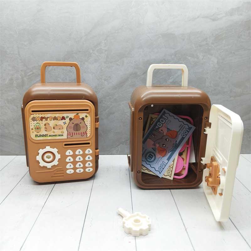 Cartoon Capybara Atm Money Box Piggy Bank Password Digital Coins Cash Deposit Children Security Saving Safe Box Kid Gift