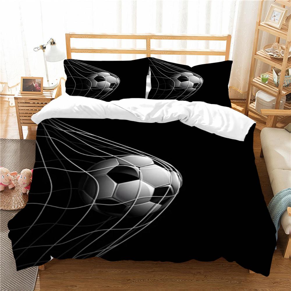 Heißer Verkauf 3D Fußball Malerei Bettbezug-Sets Hochwertige Bettwäsche Anzug König Doppel Größe Atmungsaktiv Schlafzimmer Dekoration Bettbezug-Sets