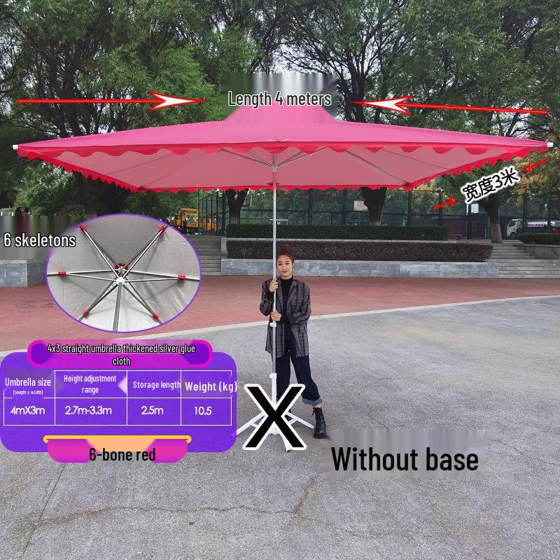 Large Outdoor Rectangular Sunshade Umbrella - Commercial Folding Awning for Courtyard