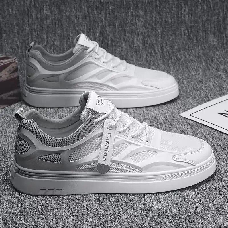 

Модные мужские кроссовки, весенние мужские кроссовки, мужская вулканизированная обувь, белые универсальные туфли, мужские теннисные туфли на плоской подошве со шнуровкой на платформе 39