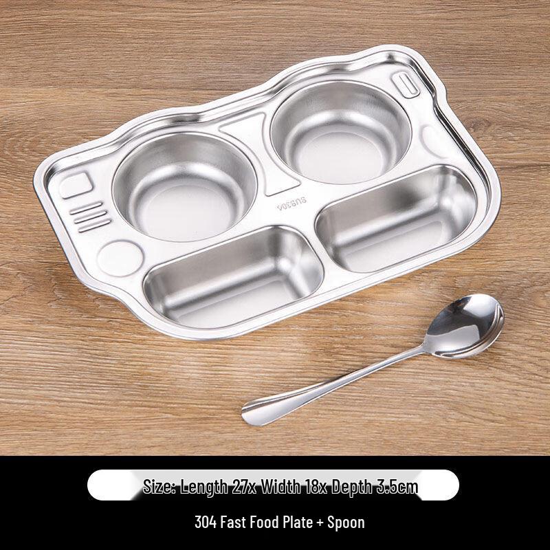DM Stainless Steel Divided Dinner Plate
