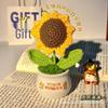 Handgefertigte Sonnenblumen-Schreibtischdekoration - Gewebtes Blumenstrauß-Geschenk für Schüler & Mädchen