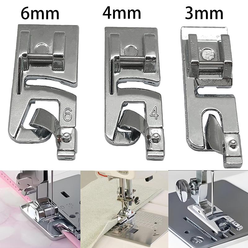 6 Pcs Sewing Machine Foot Press Foot Rolled Hem Feet Household Multi Functional Sew Accessories Hemming Foot Roll Hem Foot