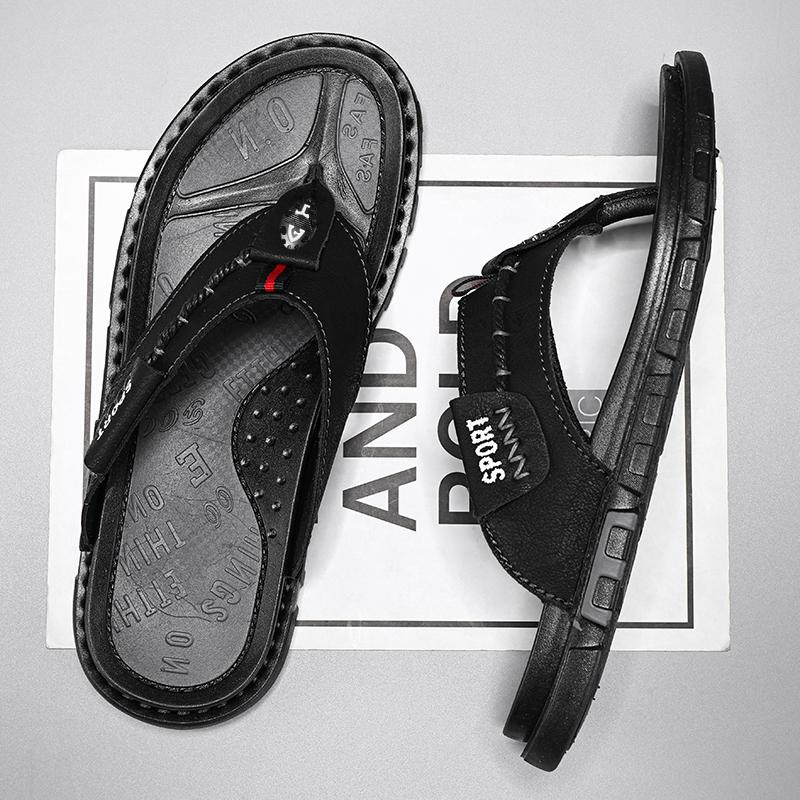 Fashion Flip Flops Summer Mens Slippers Casual Shoes Beach Sandals Outdoor Slides Walking Comfort Designer Fashion Luxury Leather