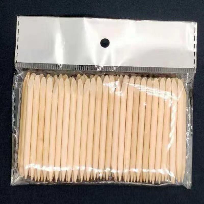 Short Orange Nail Polish Remover, Beauty Wear, Embossed, Dead Skin Stick, Double-ended Wooden Stick