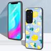 Fruit Lemon Phone Case For Samsung S26 S25 S24 FE S23 S22 S21 Plus S20 Ultra Note20Ultra Black Glass Cover