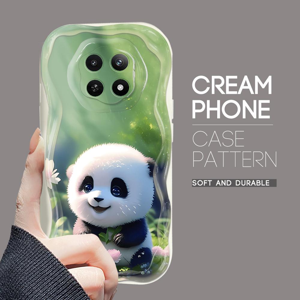 Cartoon Pattern Cream Texture Casing Wavy Edge Soft Silicone Cover Phone Case for OPPO Reno Realme OnePlus Vivo