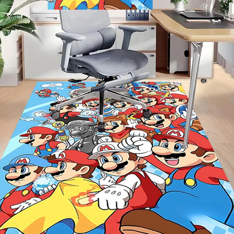 1pc Mario Bros Adventure Carpet for Playroom Bedroom Living Room Sofa Home Decor,kids Game Area Rug Non-slip Floor Mat Y72919