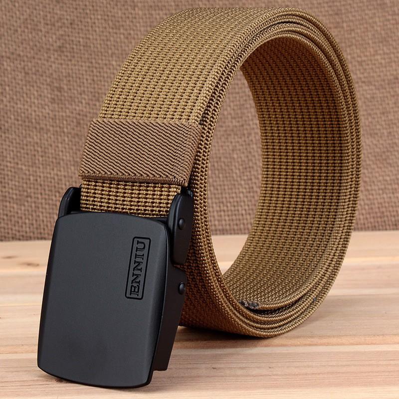 TUSHI Youth Outdoor Sports Nylon Belt Canvas Men Young Student Simple Automatic Buckling 120cm