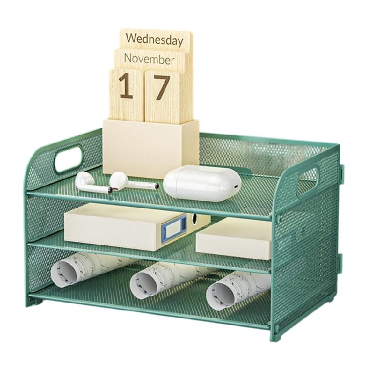 Organizador de Mesa de 3 Níveis Bandeja de Cartas Porta-Documentos Bandejas de Arquivamento Organizador de Papel Acessórios de Mesa Cadernos Suporte Classificador
