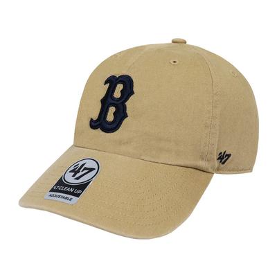 47 Brand 47 Cleanup Cap, Low Cap, MLB, Major League Baseball Hat, Forty Seven, Boston Red Sox, Khaki, Free Size