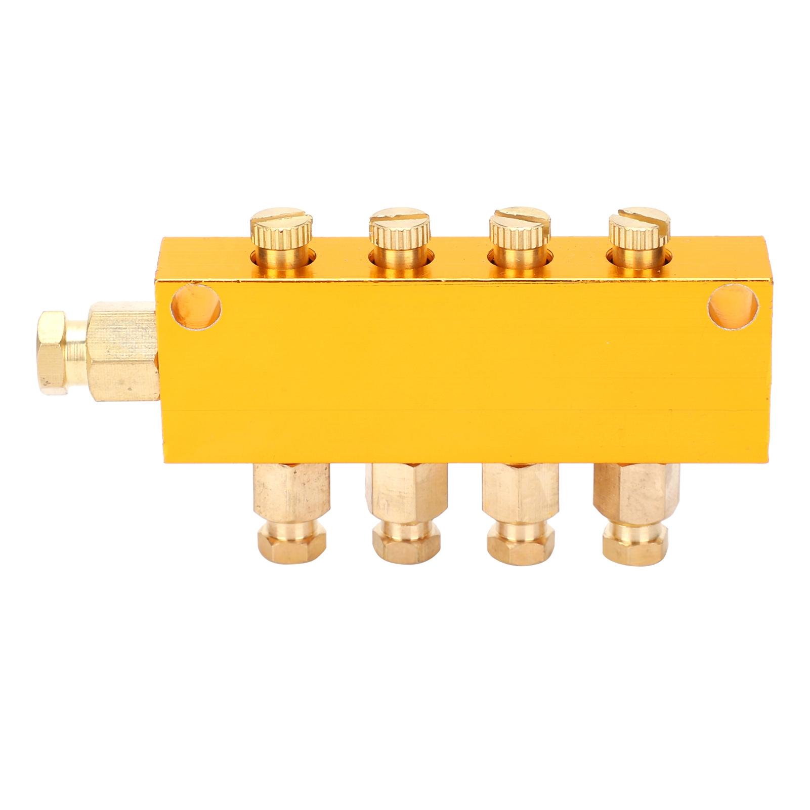 

Oil Distributor B Type 4 Way Adjustable Lube Oil Piston Divider Valve 1 Inlet 4 Outlet