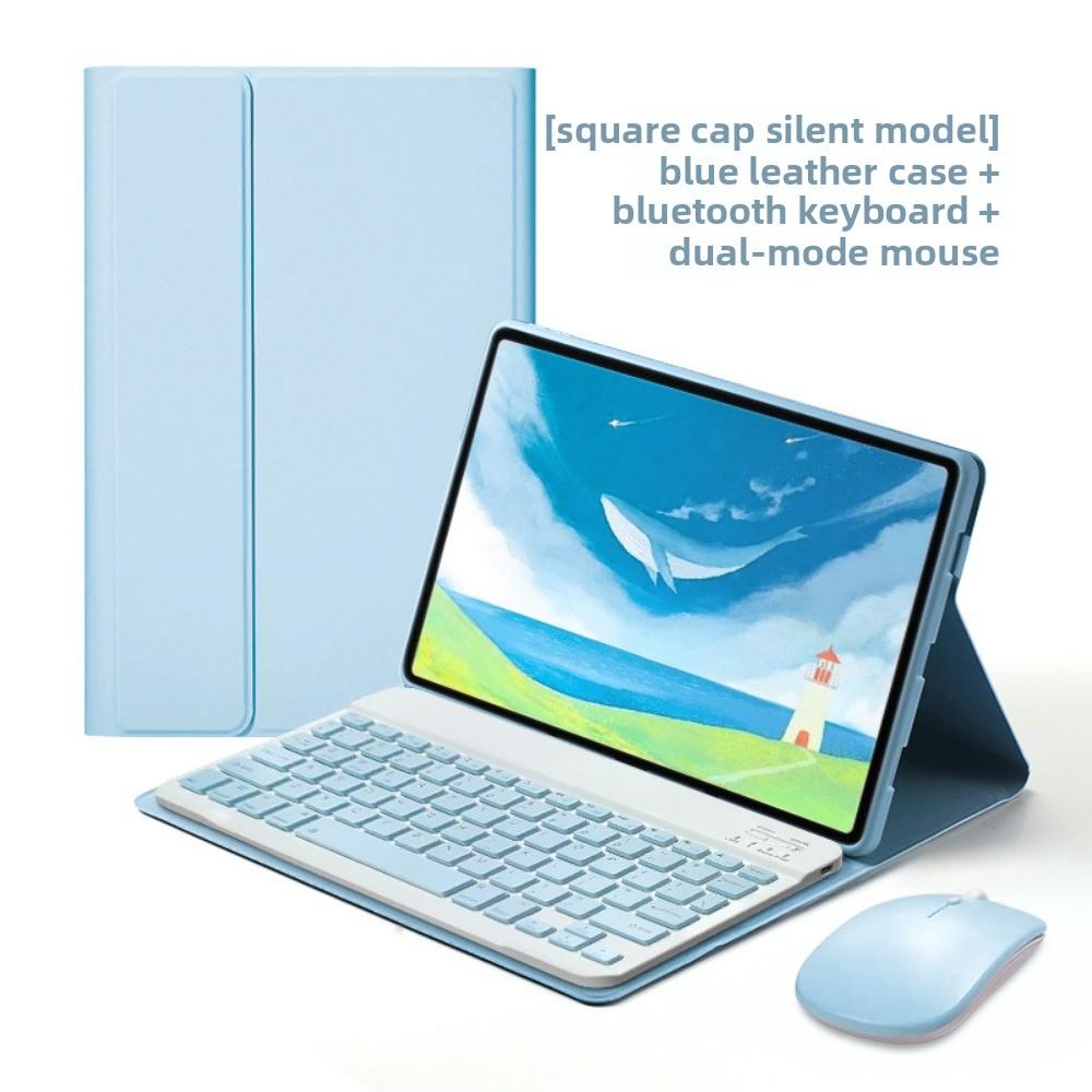 Leather Keyboard Case for iPad Air 6 10.2 Inch with Pencil Slot Magnetic Detachable Bluetooth Keyboard Protective Cover