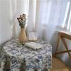 Floral Table Cloth Retro Cotton Linen Blue Flower Wild Rose Tablecloths