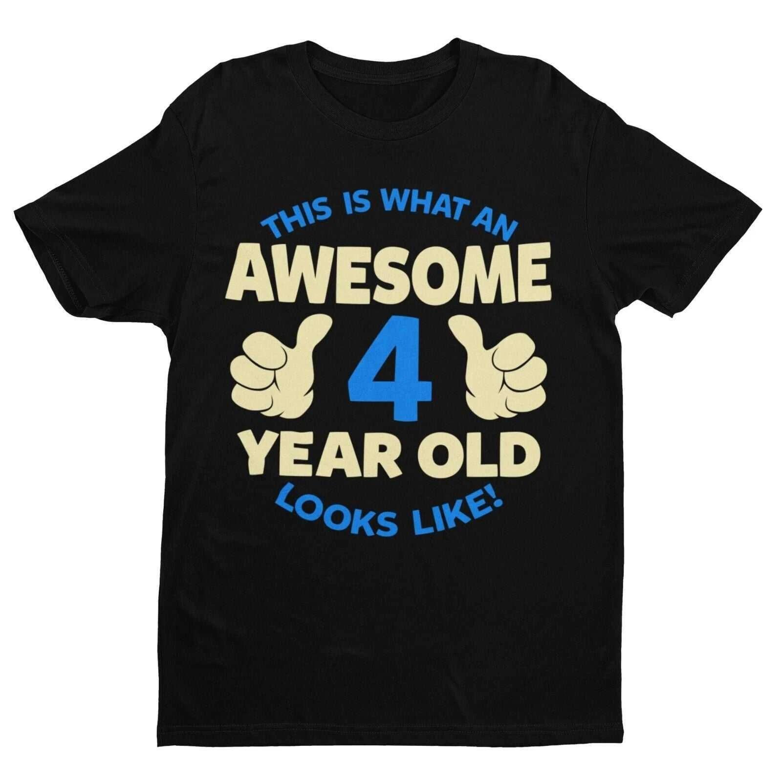 Boys 4th Birthday T Shirt This Is What An Awesome 4 Year Old looks Like Gift S
