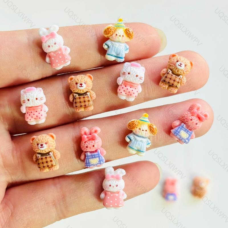 22 Pieces Of Cartoon Resin Animal Cat Nail Art Rhinestone 3D Decoration Diy Production, Suitable For Nail Art And Jewelry A151