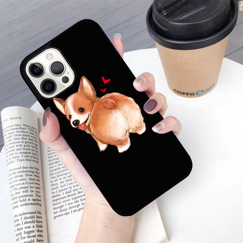 Cute Corgi Sexy Cartoon Dog Ass Phone Case For iPhone 17 Air 13 12 14 15 16  Cover For Apple Pro Max Plus SE Coque
