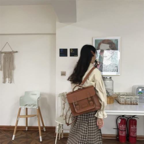 Women's Lycoris Recoil Cosplay Backpack, featuring Sensoku Nishikigi and Takina Inoue, made of PU leather. Large capacity, cute, lightweight, and wate