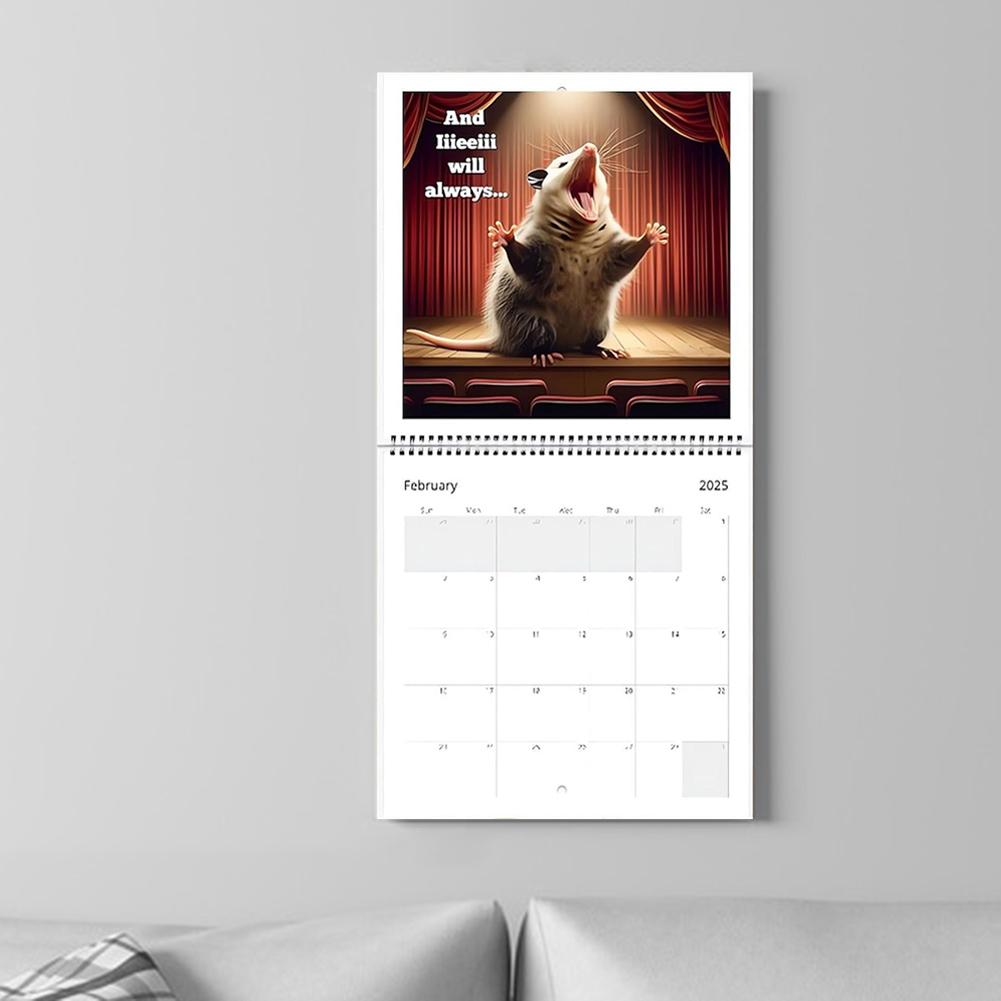 2026 Funny Screaming Possums Calendar January 2026 December 2026 Thick Possum Calendar Funny Gag Gift for Possum Animal Lover