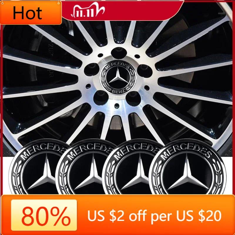 CFW1 2025 Hot For Mercedes Benz 4Pcs Car Styling Wheel Hub Cap Stickera Auto Refit Accessories for Mercedes Benz Amg W203 W176 W221 W