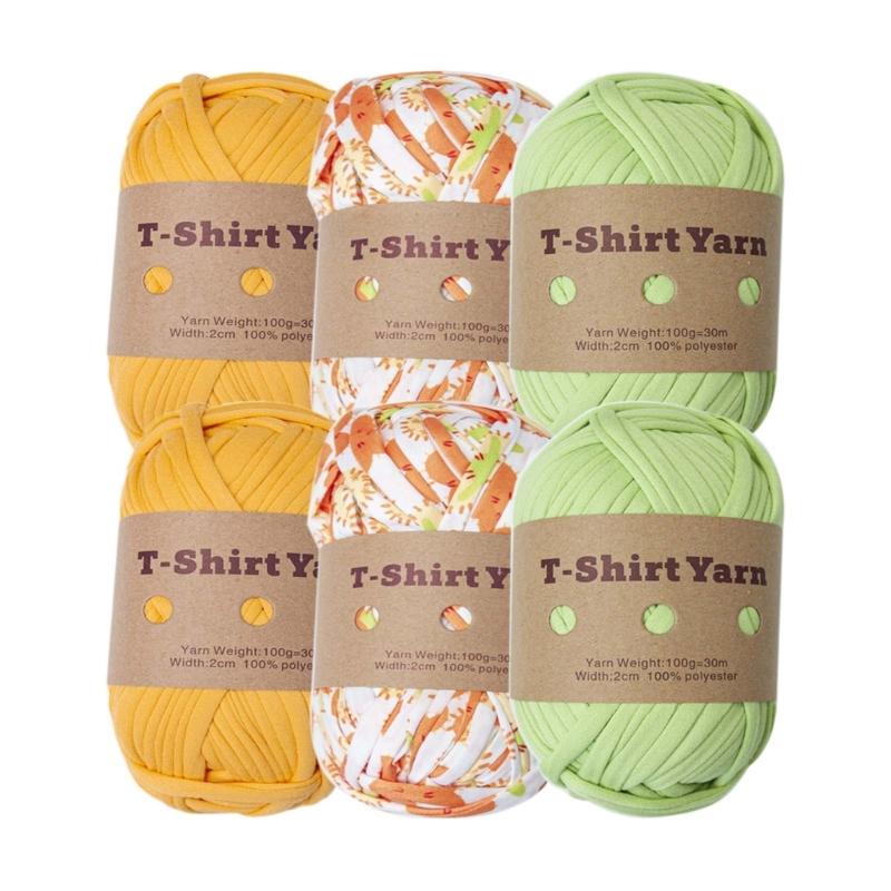 Fabric Masterpieces with Our T-Shirt Yarn Bundle - A Complete Set of 6 Handpicked Colors for DIY Knitting and Crocheting Projects