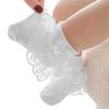 Pudcoco Infant Baby Girls Ruffle Lace Socks, Super Soft Infant Ankle Socks Princess Dress Socks with Bow 3M-2T