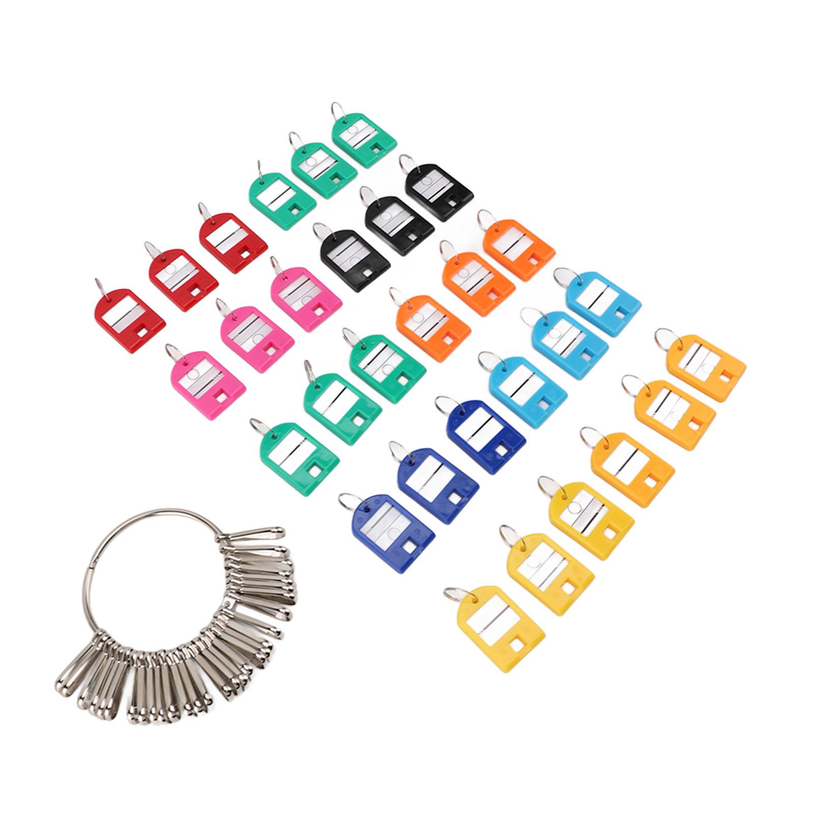 

Key Organizer Iron Plastic Portable 8.2cm with 30 Colorful Key Tags Key Organizer Keychain for Houses Offices Hotels