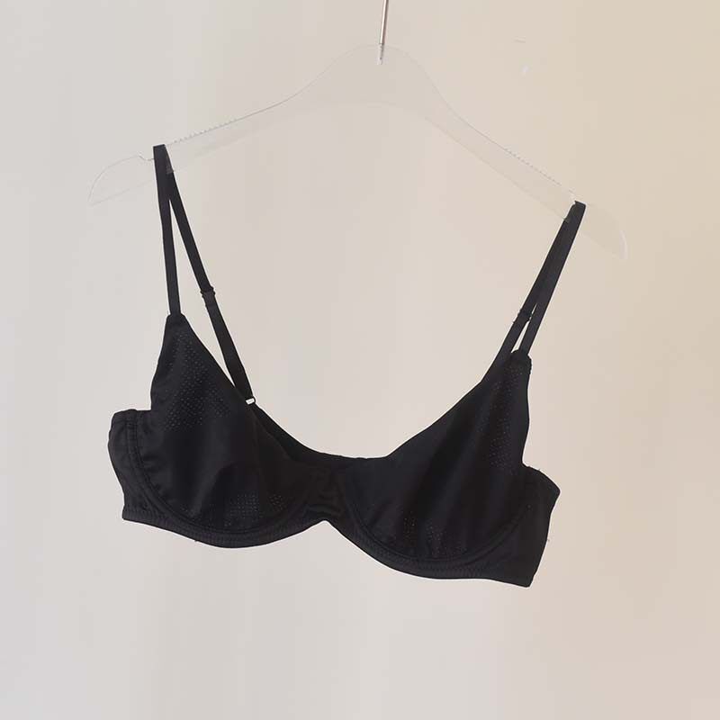 American UO Ultra-Thin Bra Pure Black Minimalist Natural-looking Bra Breathable Plaid Quick-Drying Intimates