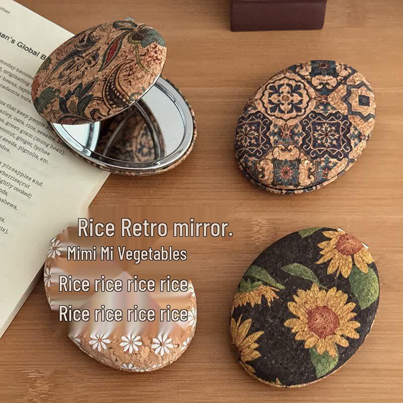 Vintage Folding Double-Sided Makeup Mirror